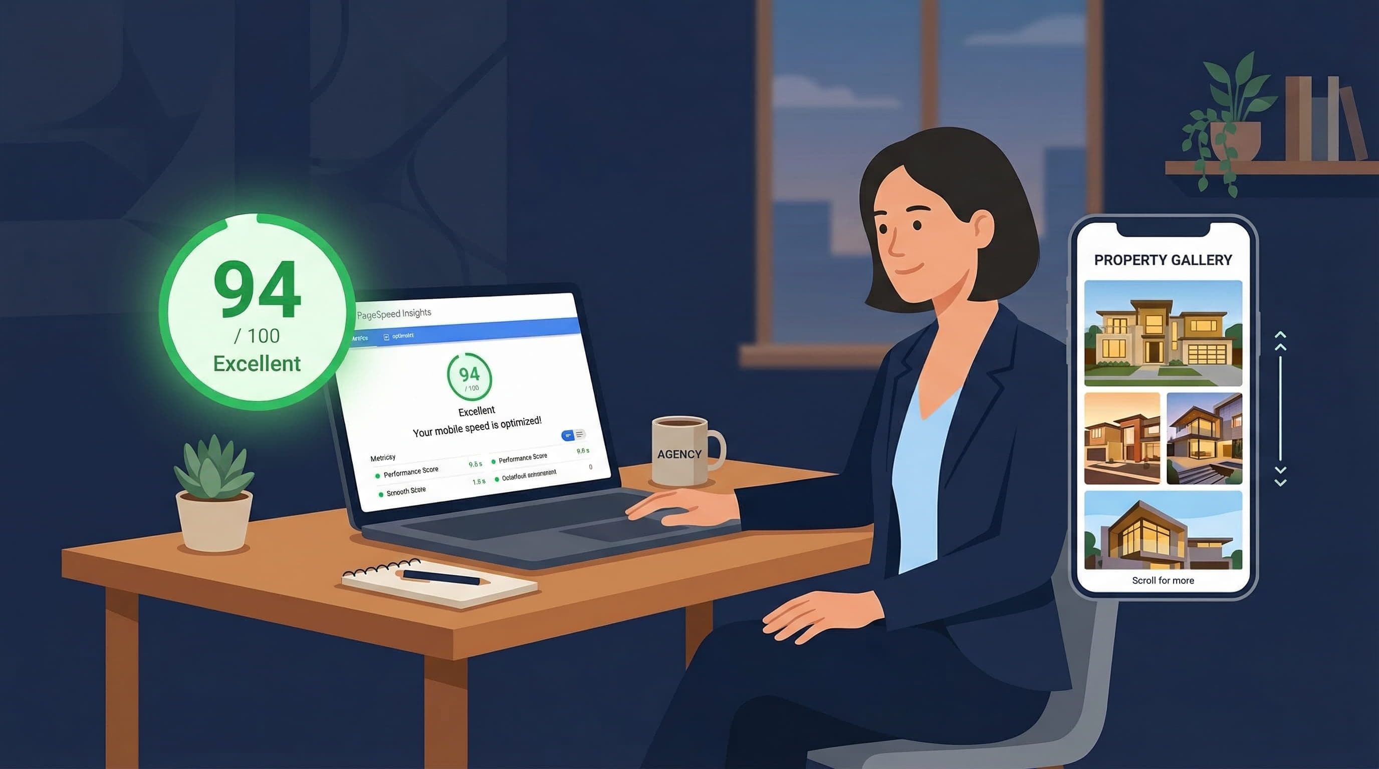 Real estate website page speed optimised