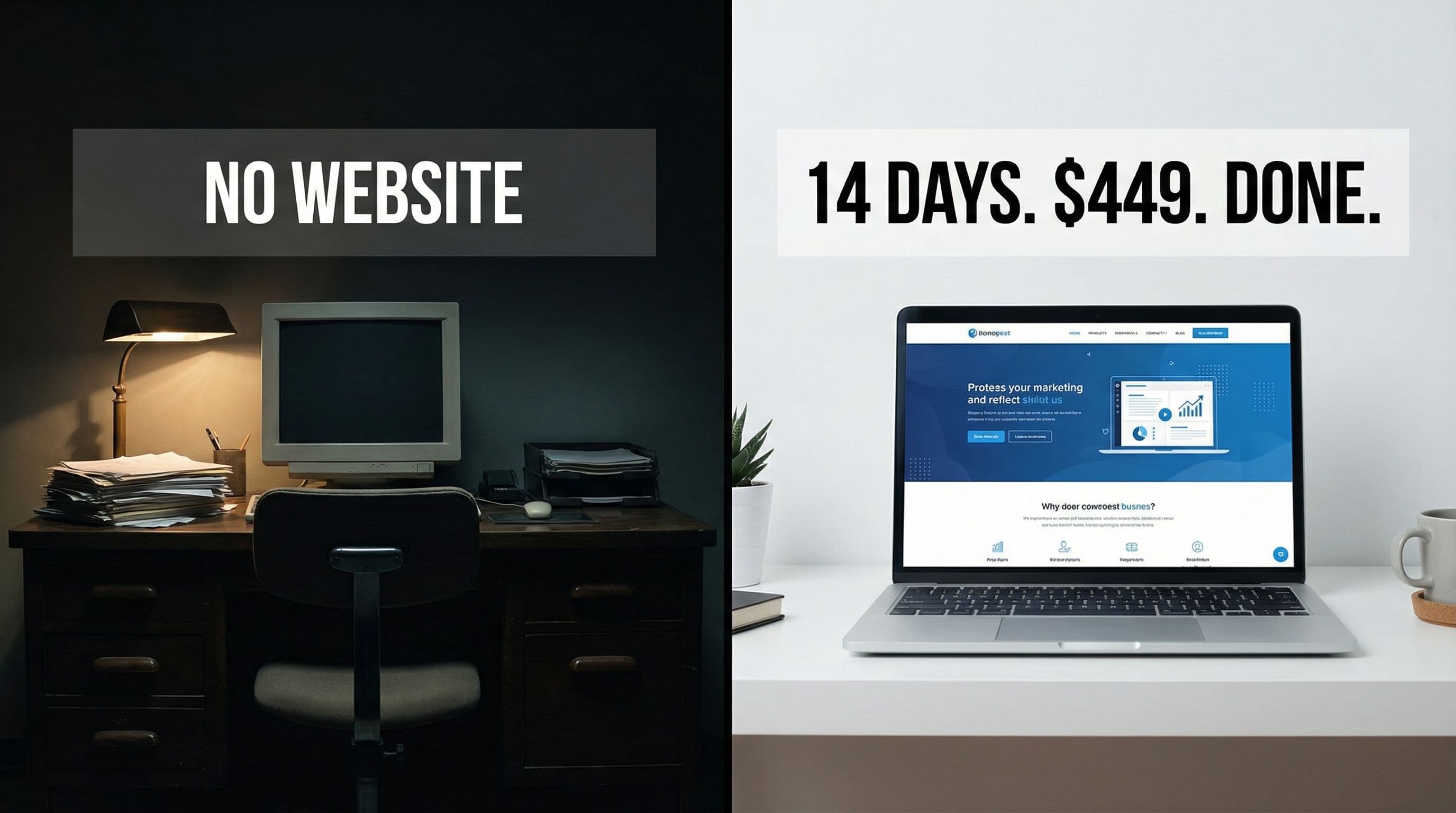 Abu Dhabi business owners with a professional website — before and after comparison