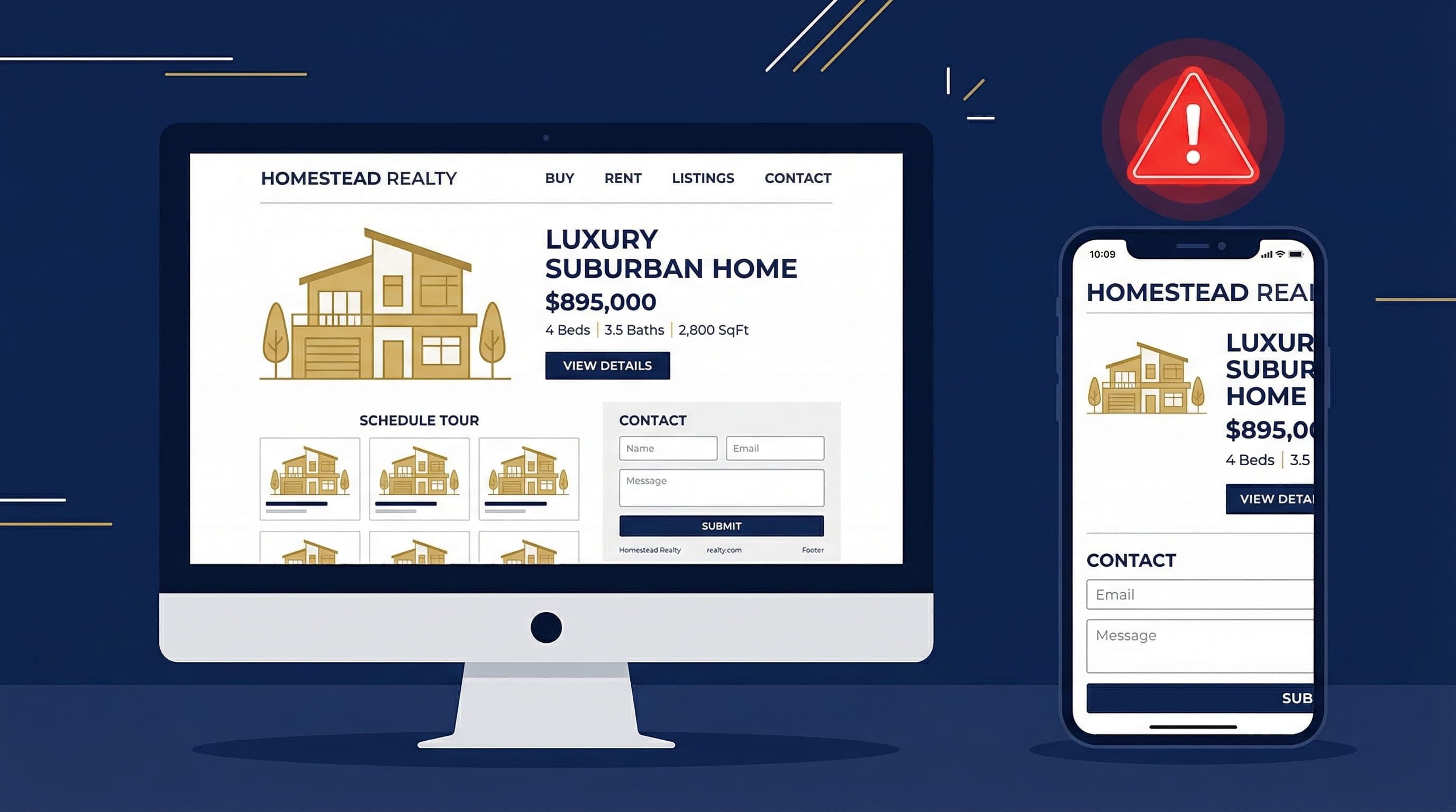 Real estate website mobile experience broken