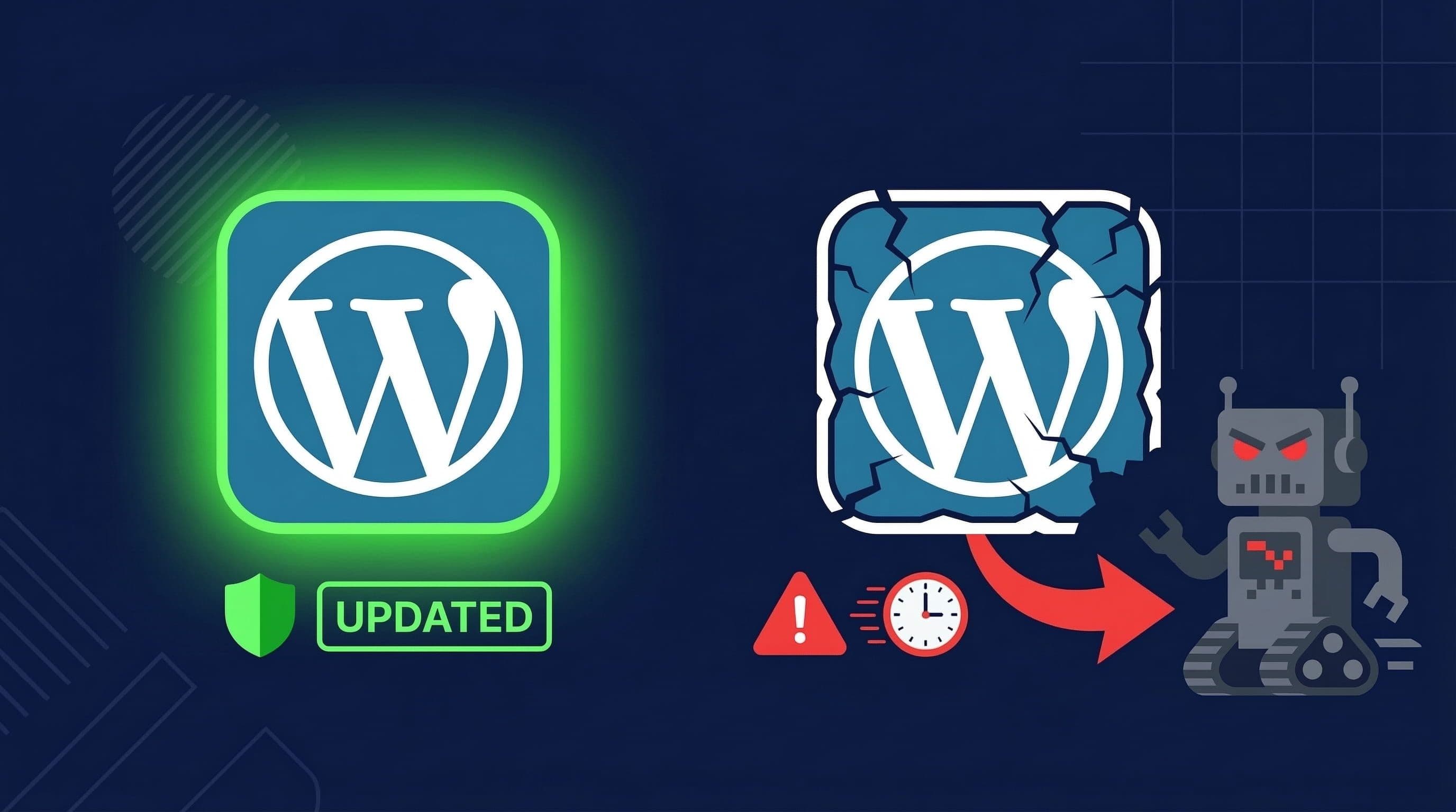 Outdated WordPress site vs updated site